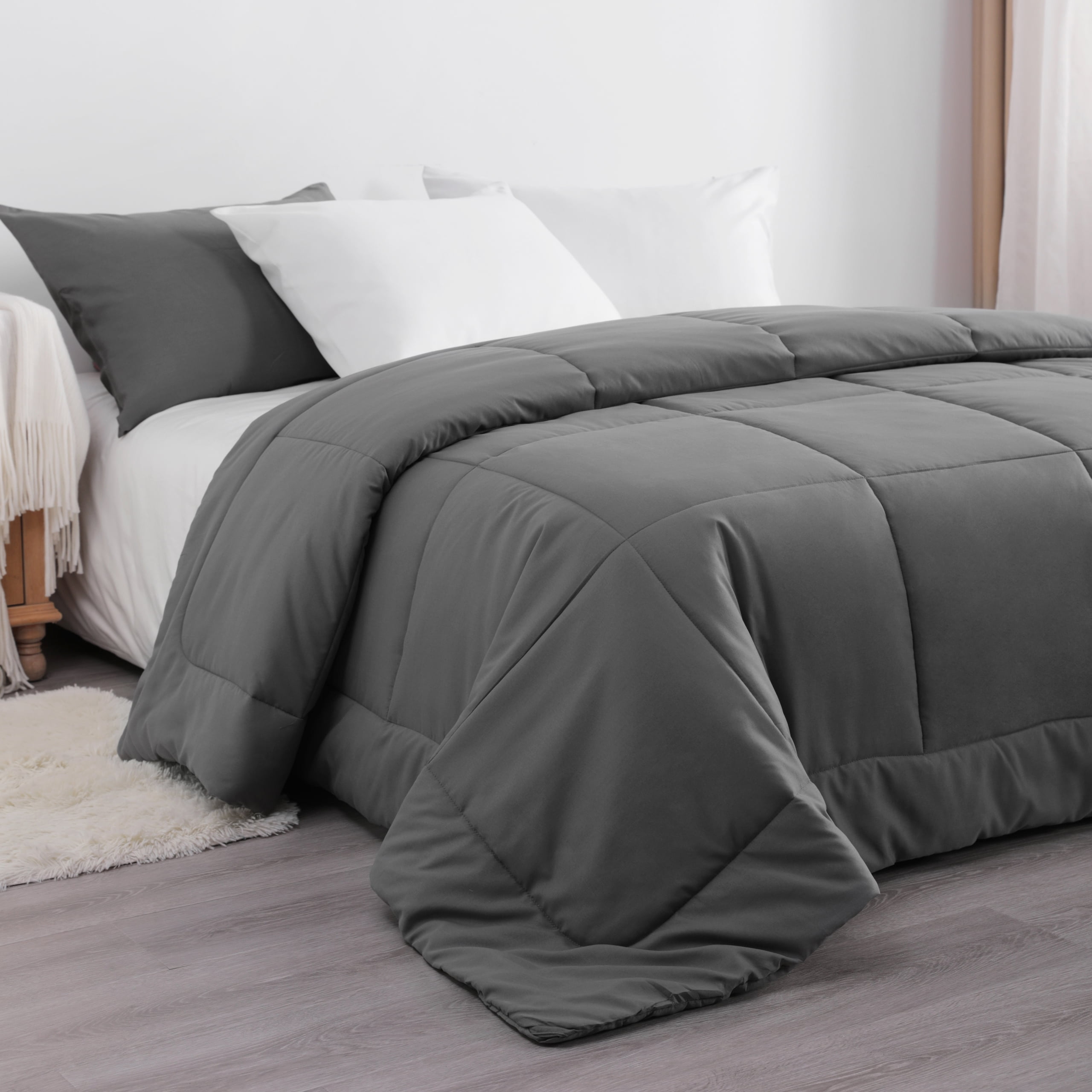 Flxxie Ultra Soft Down Alternative Comforter, Twin, 68x90 inch, Dark