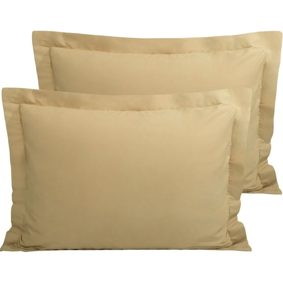 Flxxie Ultra Soft Microfiber Pillow Shams Set of 2, King 20" x 36", Khaki