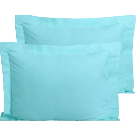 Flxxie Ultra Soft Microfiber Pillow Shams Set of 2, King 20" x 36", Light Blue