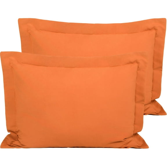 Flxxie Ultra Soft Microfiber Pillow Shams Set of 2, Queen 20" x 30", Orange