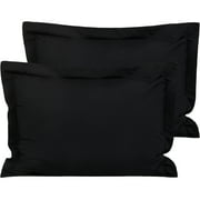 Flxxie Ultra Soft Microfiber Pillow Shams Set of 2, Standard 20" x 26", Black