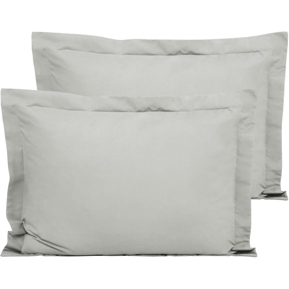 Flxxie Ultra Soft Microfiber Pillow Shams Set of 2, Standard 20" x 26", Light Gray
