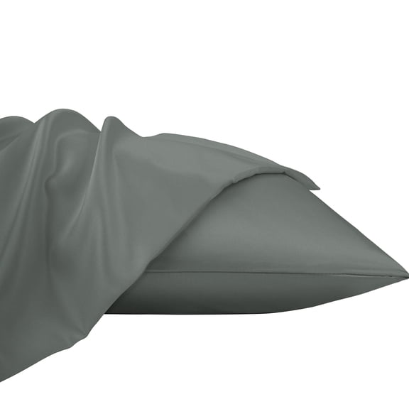 Flxxie Zipper Satin Pillowcase Set of 2, 20" x 26", Dark Gray