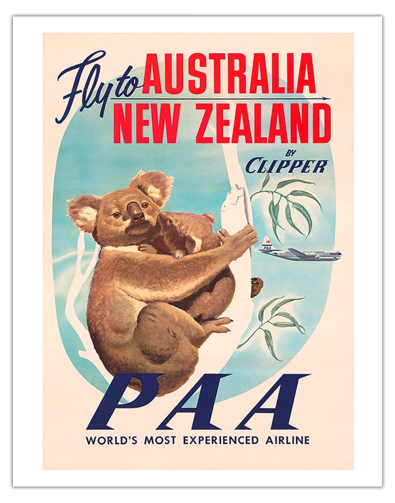Fly to Australia New Zealand by Clipper - Koala Bears - Pan