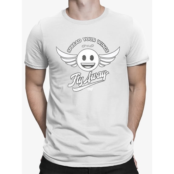 Fly Away - Retro Winged Emoji Graphic Men's T-shirt