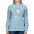 thumbnail image 1 of Fly Away - Retro Winged Emoji Graphic Women's Sweatshirt, 1 of 4