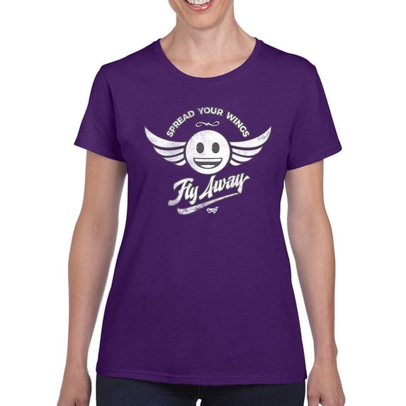 Fly Away - Retro Winged Emoji Graphic Women's T-shirt