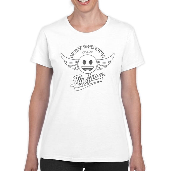 Fly Away - Retro Winged Emoji Graphic Women's T-shirt