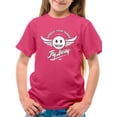 thumbnail image 1 of Fly Away - Retro Winged Emoji Graphic Youth's T-shirt, 1 of 4
