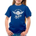 thumbnail image 1 of Fly Away - Retro Winged Emoji Graphic Youth's T-shirt, 1 of 4