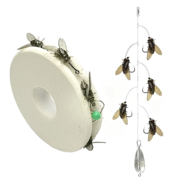 Fly Baited Lure 1-string Fly Fishing Fly Soft Bait Biomimetic Imitation Bait Micro Creature Fly Simulation Fly (Includes 2 Aid Drop Devices)