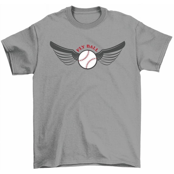 Fly Ball T-Shirt Baseball Ball Flying With Angel Wings Baseball Player Tees