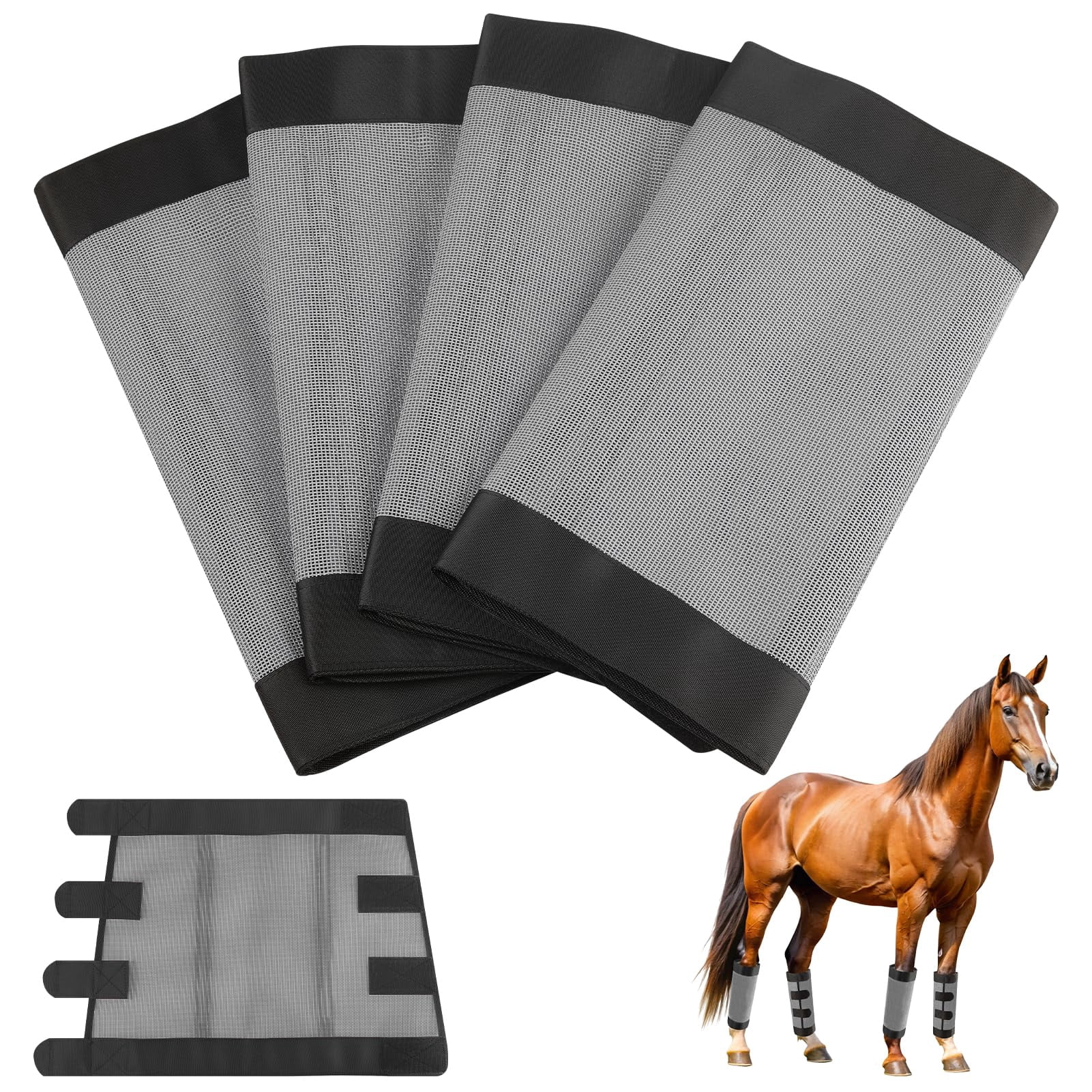 Leg Protectors With Mosquito * Breathable Leg Covers For Horses, Equestrian Gear (Set Of 4), Without Battery