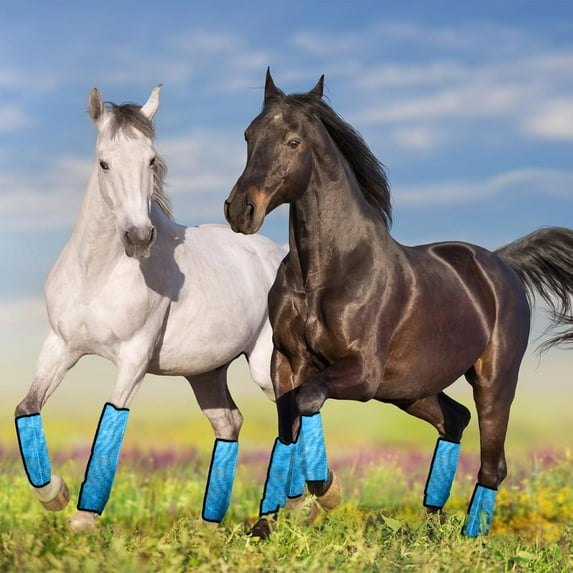 Mesh Horse Fly Boots - Durable Leg Wraps for Horses - Summer Stable Accessories - Hoof and Leg Care - 4 Pack Lightweight Against