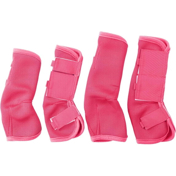 Fly Boots for Horses Set of 4, Non-Slip Horse Fly Boots, Comfy Airflow Mesh, No More Stomping & Horsefly Nuisance Pink Full