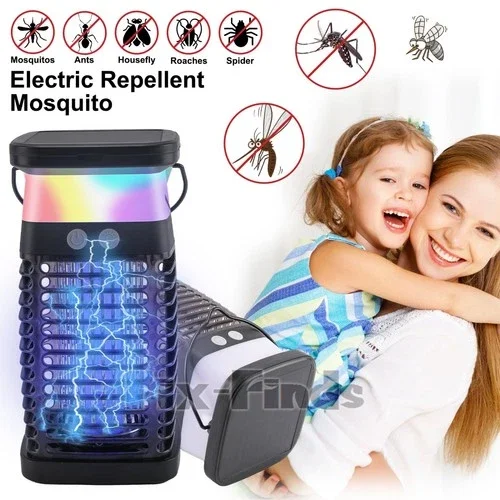 Fly Bug Zapper Mosquito Killer Lamp LED Trap 4200V In/Outdoor NEW 3in1 USB/Solar