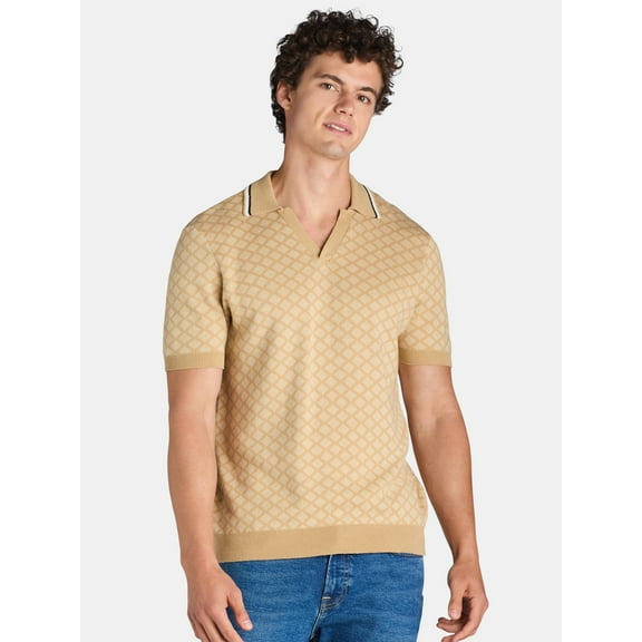 Fly By Night Men’s and Big Men’s Cotton Knit Camp Shirt, Sizes S-3XL