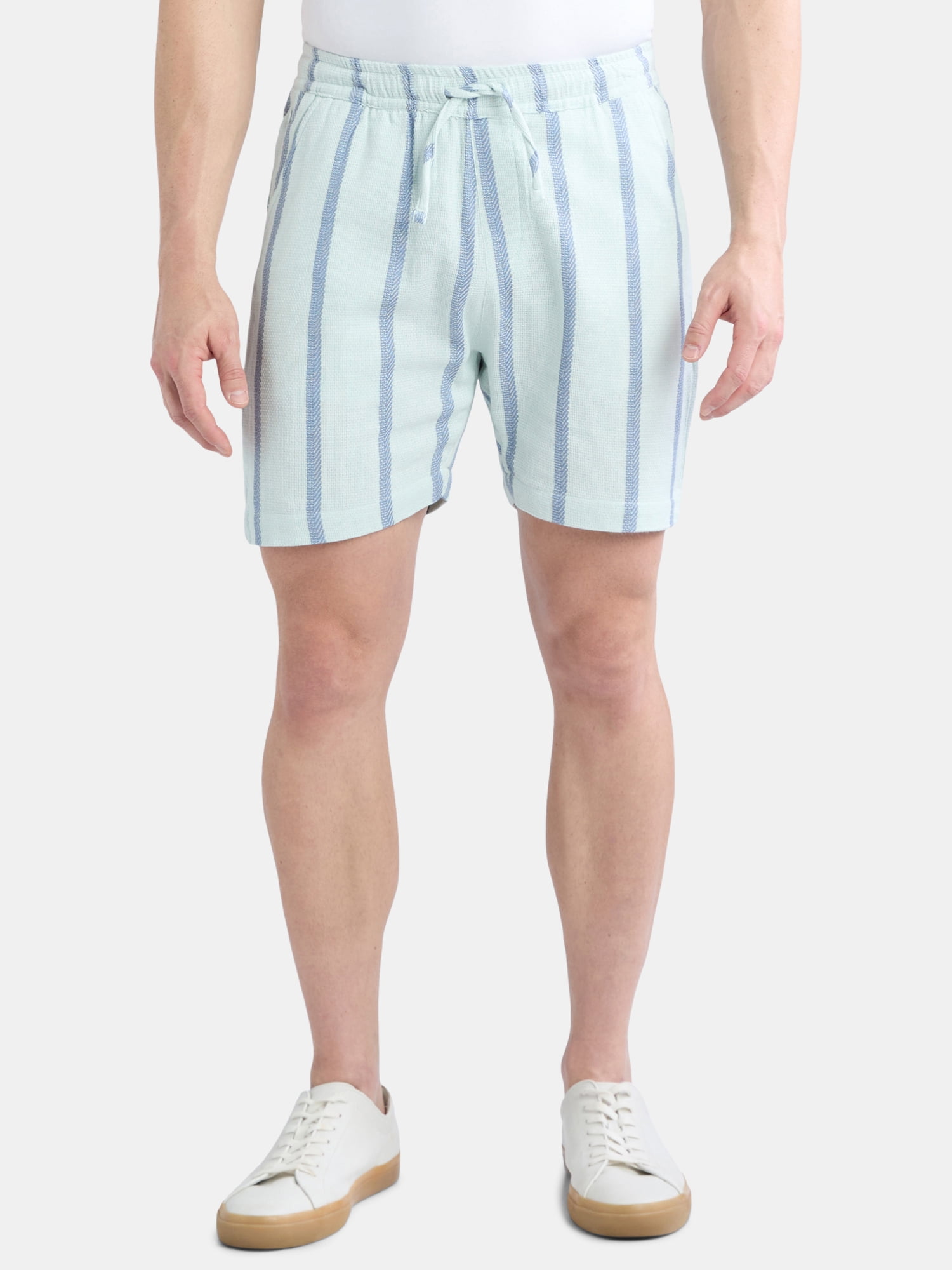 Fly By Night Men’s and Big Men’s Passport Striped Shorts, 6" Inseam, Sizes S-3XL