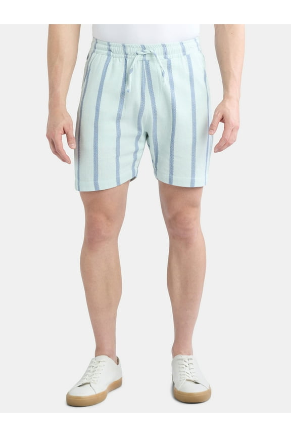 Men’s and Big Men’s Passport Striped Shorts, 6" Inseam, Sizes S-3XL