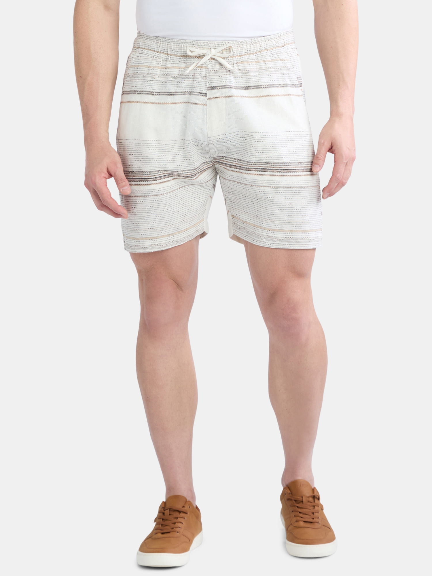 Fly By Night Men’s and Big Men’s Passport Striped Shorts, 6" Inseam, Sizes S-3XL