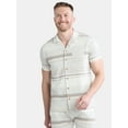 thumbnail image 1 of Fly By Night Men’s and Big Men’s Tour Striped Button Up Shirt with Short Sleeves, Sizes S-3XL, 1 of 5