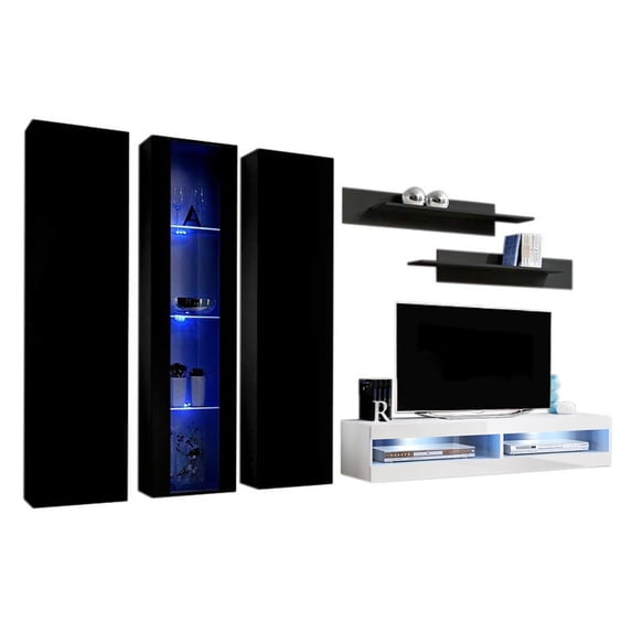 Fly C 34TV Wall Mounted Floating Modern Entertainment Center