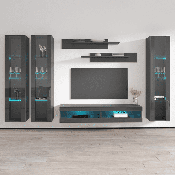 Fly C 34TV Wall Mounted Floating Modern Entertainment Center