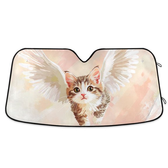 Fly Cat Wings Car Windshield Sun Shade Reflector Sunshade Foldable for Front Keeps Vehicle Cool