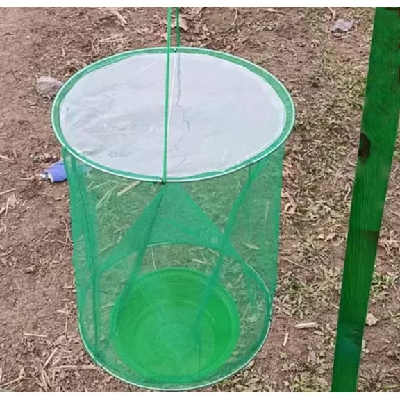 Fly Catcher with Rain Cover for Outdoor Reusable Pest Control Solution Effective Insect Trap Ideal for Yards Gardens Farms Porches Horses and More Easy to Use and Clean Stable Design