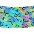 thumbnail image 1 of Fly Colorful Butterfly Tapestry Wall Hanging Tapestries Happy Colorful Hippie Psychedelic Art Polyester Carpet Wall Decorative for Living Room Bedroom 90x60inch Home Decor Gifts, 1 of 7