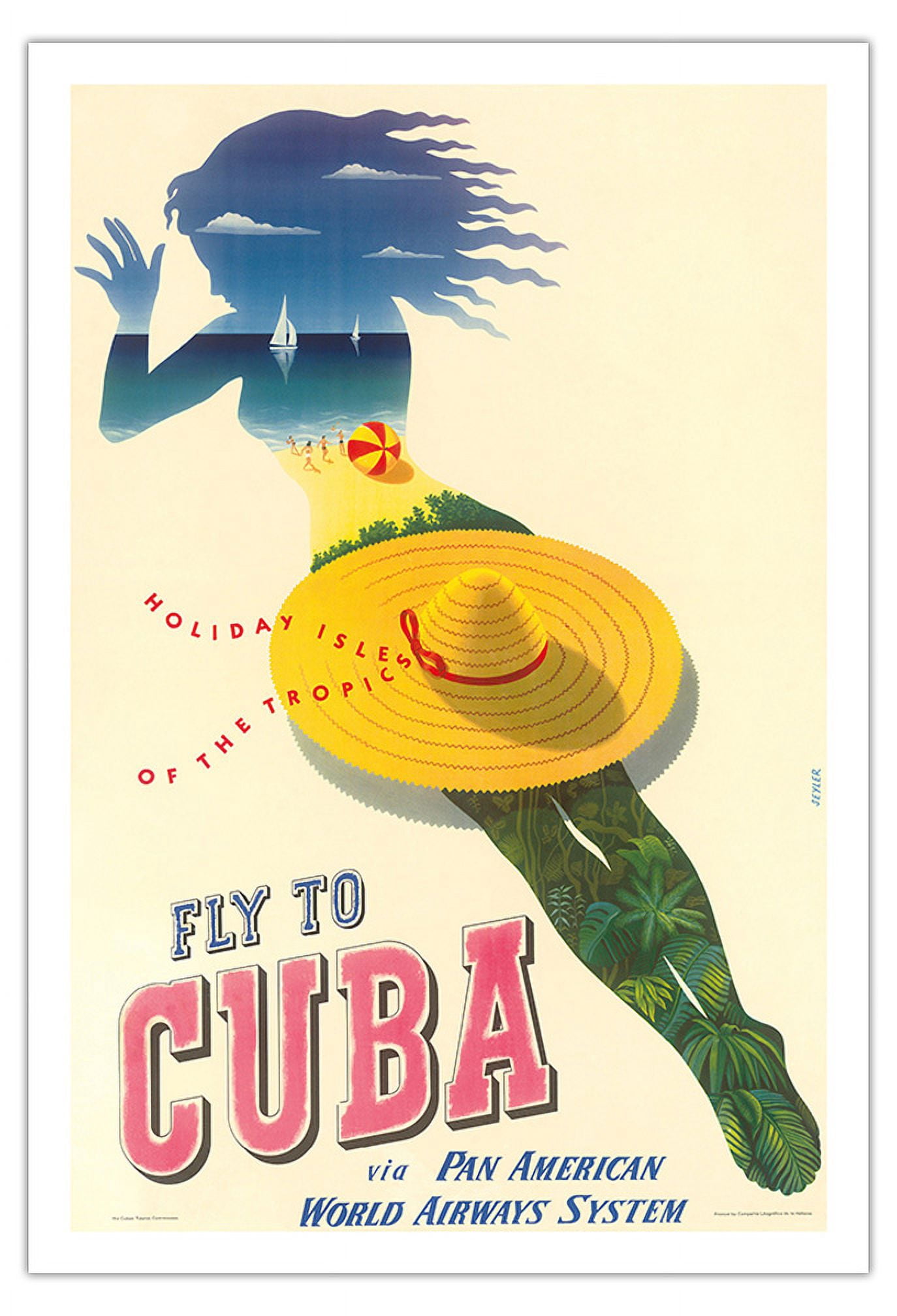 Poster Viaggio Stile Vintage Cuba – Isole Dei Tropici Anni '40 – 24x36 Pollici – Stampa Su Carta Opaca