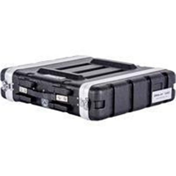 Fly Drive Case - 2u Space ABS Molded for Tough Durable Interior & Exterior Case for 19 in. Amplifier, Equalizer or DJ Effects Unit