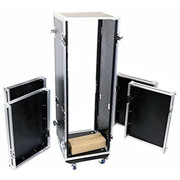 Fly Drive Case 33u Space Professional DJ Amplifier Case - 18 in. Body Depth with Wheels