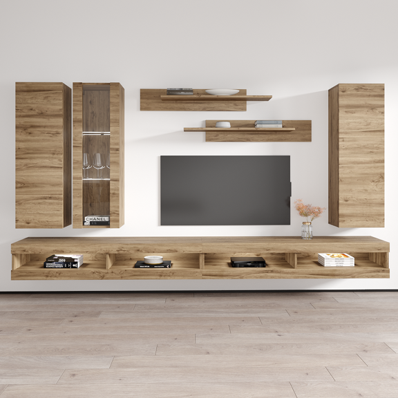 Fly EF4 34TV Wall Mounted Floating Modern Entertainment Center