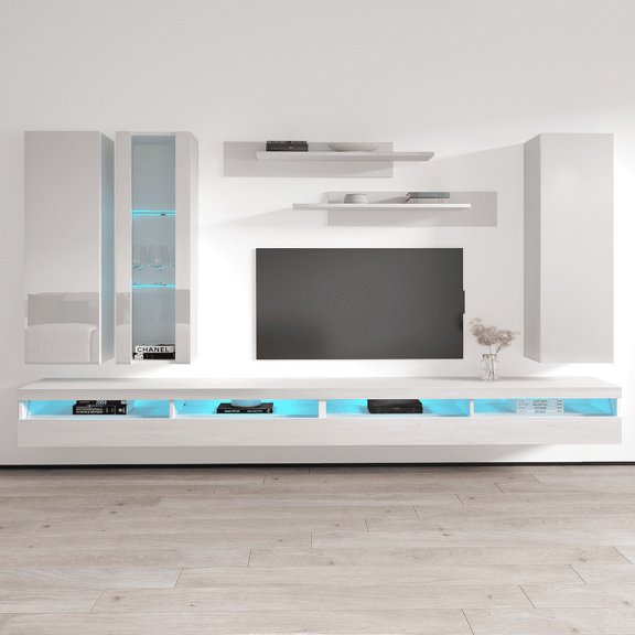 Fly EF4 35TV Wall Mounted Floating Modern Entertainment Center