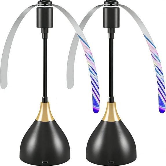 Fly Fans for Tables, Effective Fly Repellent Fan Keeps Flies Away with Soft Safe Blades, Usb or Battery Powered, Portable Fly Fan for Outdoor Picnic, Party and Home Use, 2 Pack