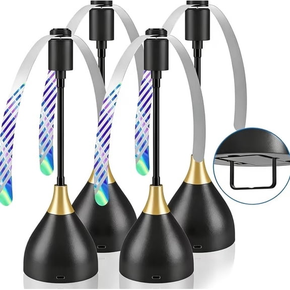 Fly Fans for Tables, Effective Fly Repellent Fan Keeps Flies Away with Soft Safe Blades, USB or Battery Powered, Portable Fly Fan for Outdoor Picnic, BBQ, Party and Home Use, 4 Pack