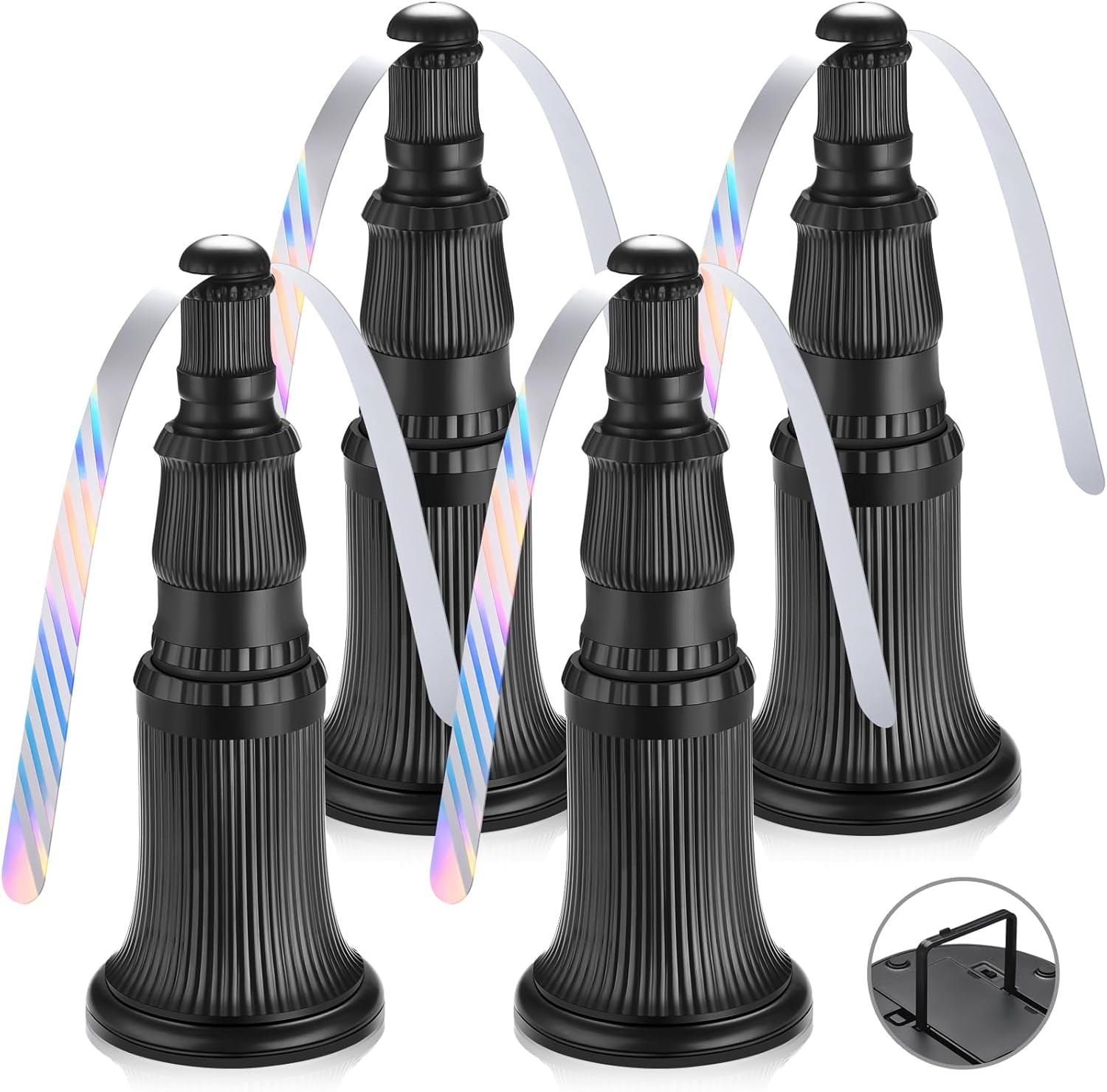 Fly Fans for Tables, 4-Pack Tabletop Fly Fan Keep Flies Away, with Holographic Blades, Indoor Outdoor Fly Deterrent for Home, Picnic, BBQ & Restaurant