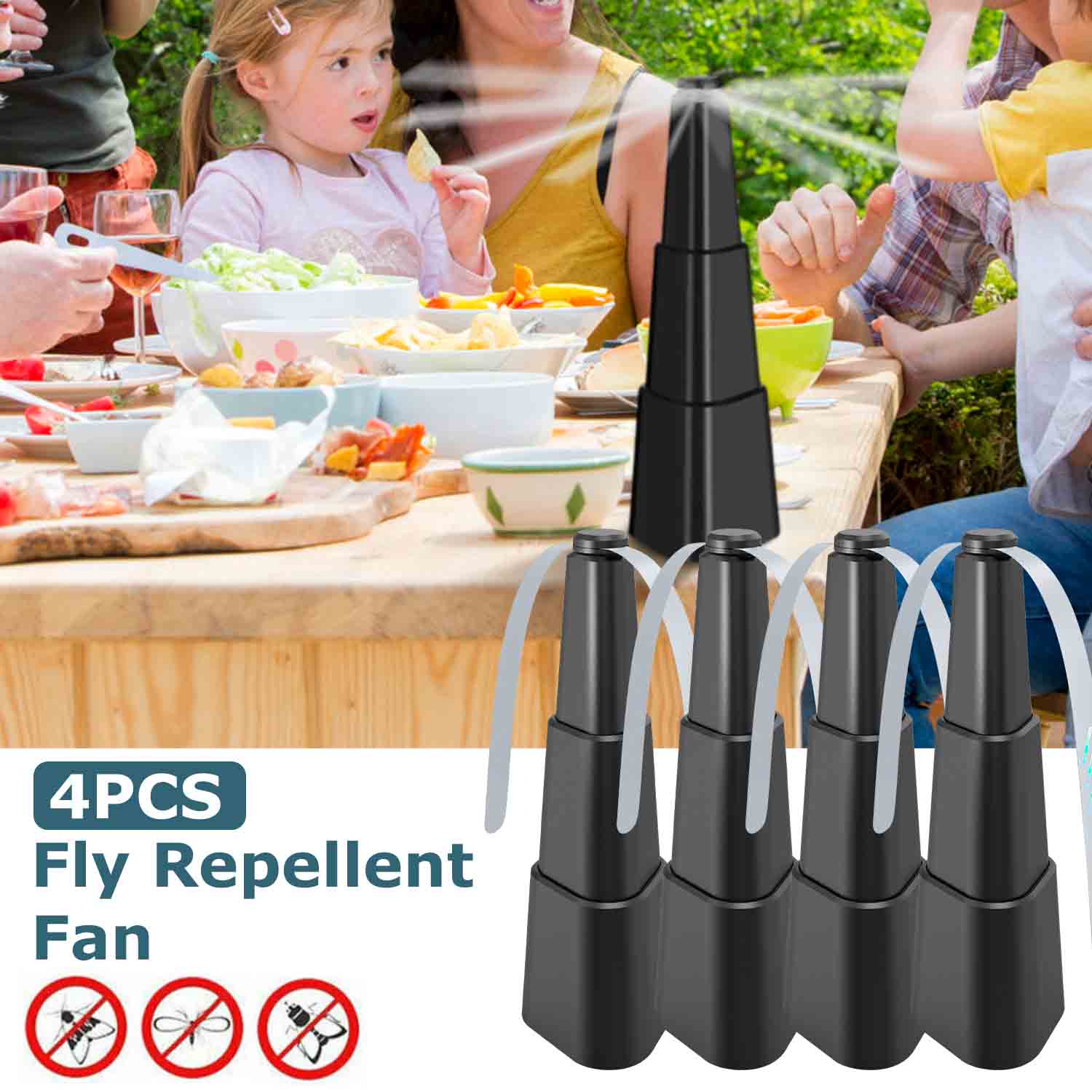 Fly Fans for Tables, iMounTEK 4 Pack Fly Repellent Battery Powered Bug