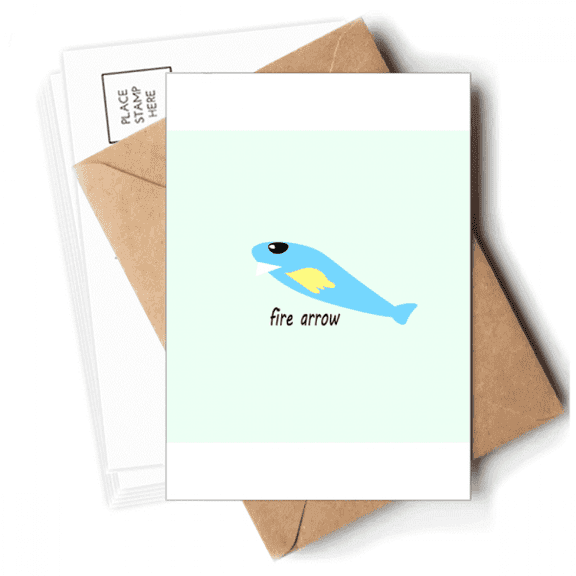 Fly Fish Rockets Art Deco Fashion Postcards Envelopes Blank Note Cards Mailing