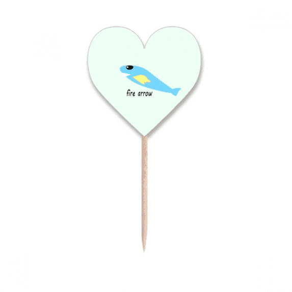 Fly Fish Rockets Art Deco Fashion Toothpick Flags Heart Lable Cupcake Picks
