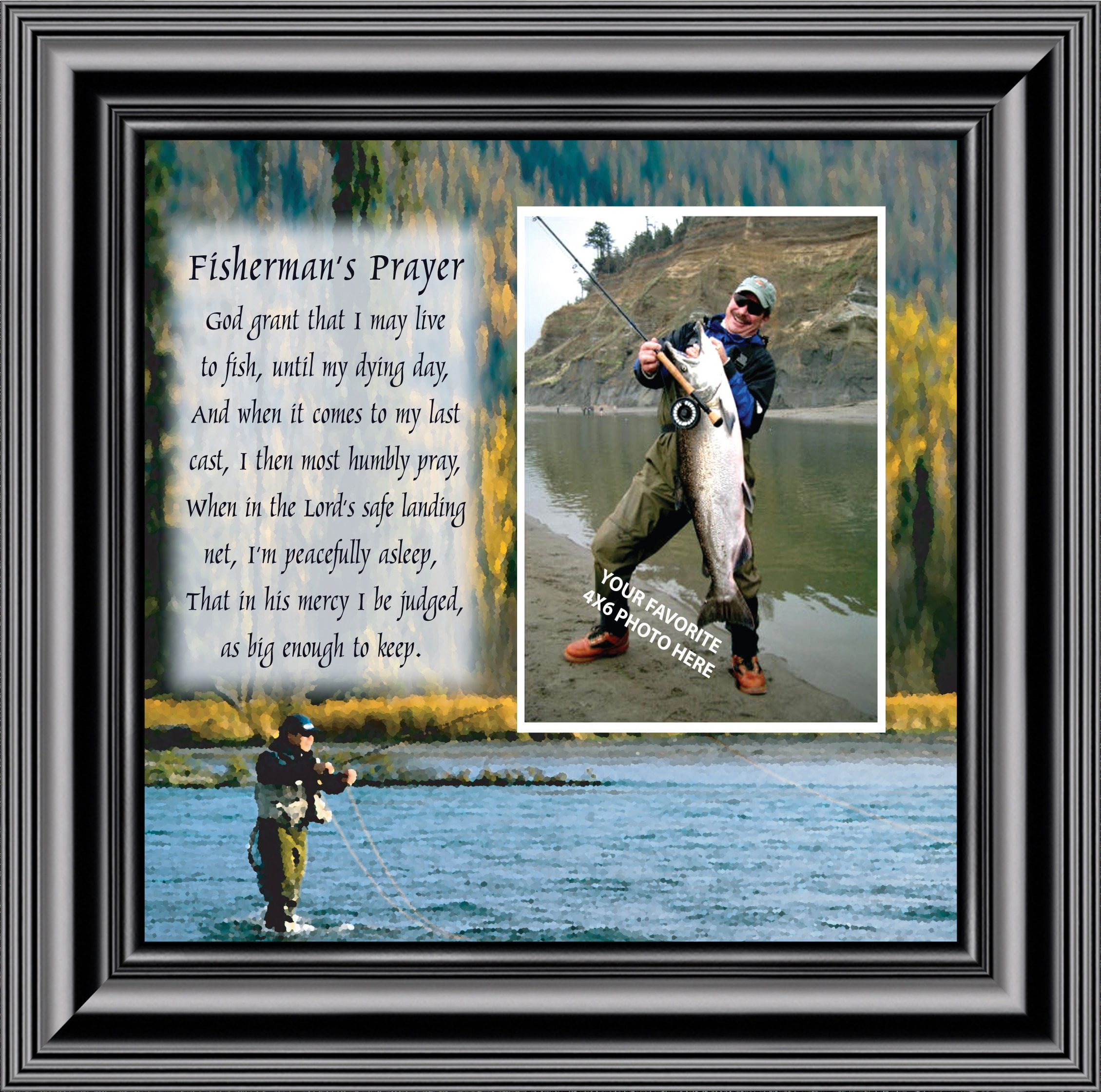 Prayee Fish Fly Fishermen Prayer, Fishing Gifts, Beach, Boating or Fishing Decor ...