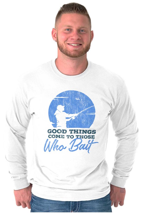 Fly Fishermen's Bait Humor Cool Funny Long Sleeve TShirt Men Women Brisco Brands S