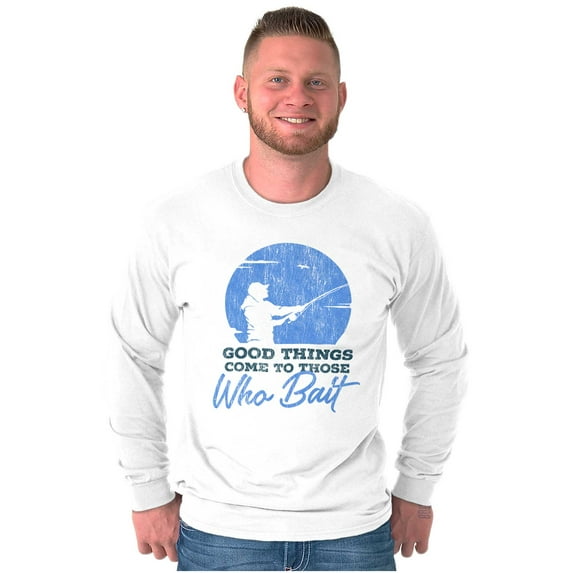Fly Fishermen's Bait Humor Cool Funny Plus Size Long Sleeve Graphic Tee Shirt Brisco Brands 2X