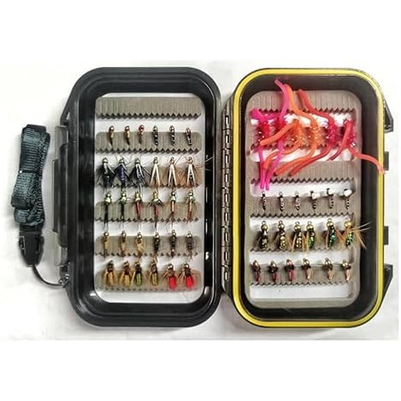 Fly Fishing 54 Nymph Flies Assortment BH Wet Fly for Trout Flyfishing with Waterproof Fly Box$$Sport & Recreation Other