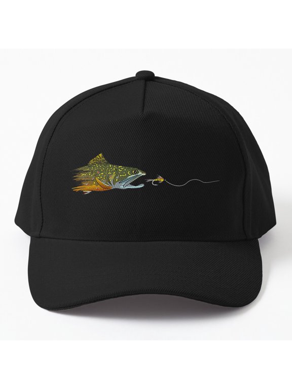 Fly Fishing Brook Trout Baseball Hat, Dry Fly Tying Fisherman Graphic Design, Classic Cap