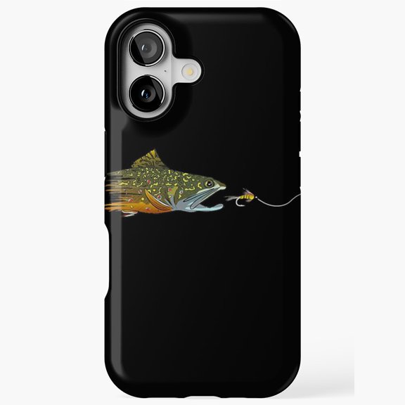 Fly Fishing Brook Trout Dry Fly Angler Tough Phone Case for 11/12/13/14/15/17 Pro Max