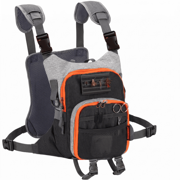 Fly Fishing Chest Pack with Fold-Out Workbench, Lightweight Gear Bag with Quick Release Buckle for Anglers
