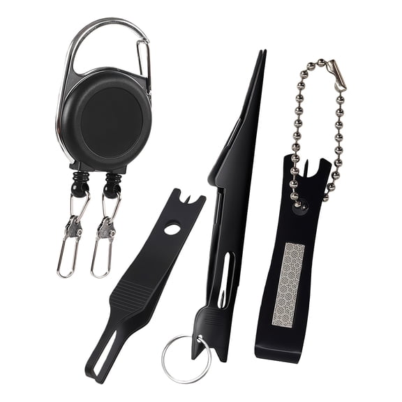 Fly Fishing Clippers Line Cutter Nipper Hook Eye Cleaner with Tweezers Knots Tyer & Carabiner Stainless Steel Clippers Tool