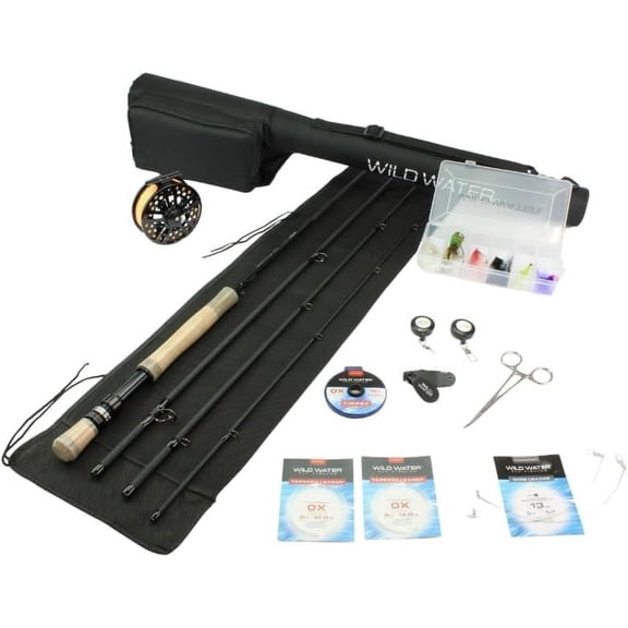 Fly Fishing Combo Starter Kit with CNC Machined Fly Reel, 9 Foot, 4-Piece, 9/10 Weight Graphite Fly Rod with Cork Handle, Accessories, Carrying Case, Fly Box Case & Flies$$Sport & Recreation Other